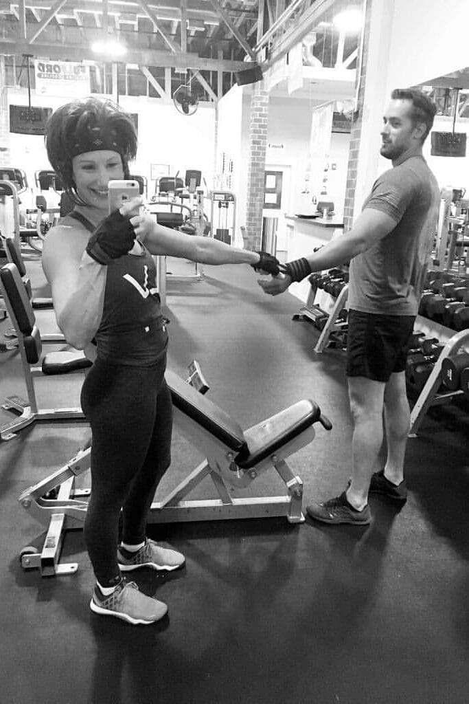 Tyson and Ariel Anne working out at Cape Fear Fitness in Southport, NC